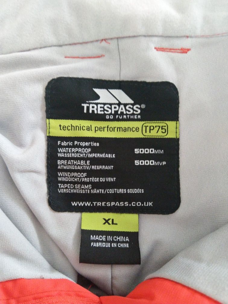 Spodnie narciarskie trespass TRS tp75- XL czerwone