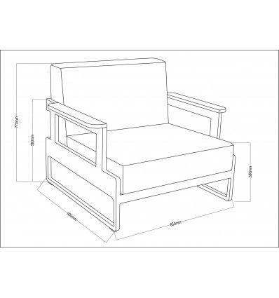 Fotel ogrodowy 90x85xH.77 cm MEB10