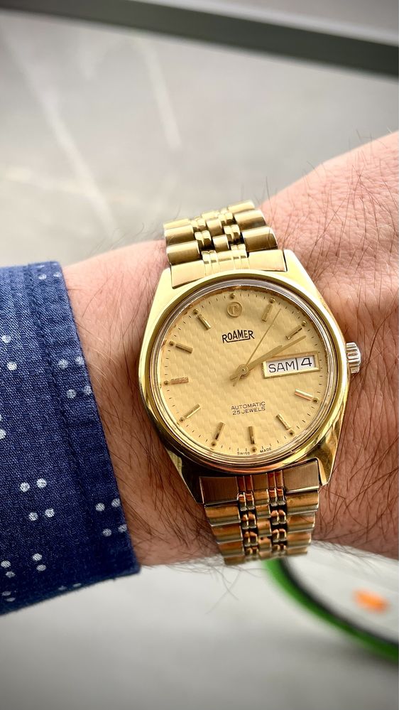 Zegarek ROAMER automatic gold vintage komplet