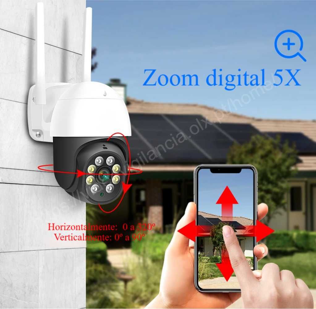 Câmara ‼️ FullHD ‼️ S/fios ‼️ Zoom Digital 5x ‼️ Visão Noturna a Cores
