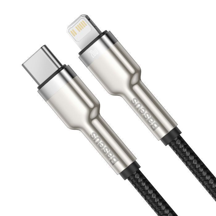 Baseus Kabel Cafule Metal Pd Usb-C - Lightning 2,0 M Czarny 20W