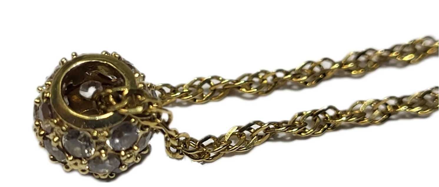 Złoty łańcuszek z prześliczną kulką próba 585 3,53G 44cm