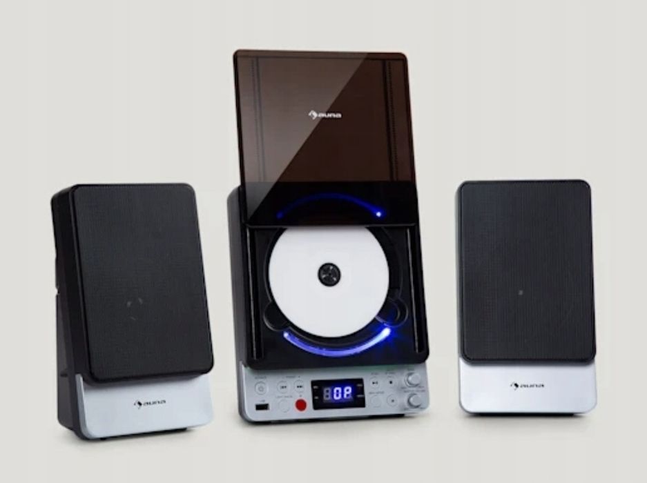 Auna mikro wieża bluetooth CD  USB AUX  podswietlanie radio pilot