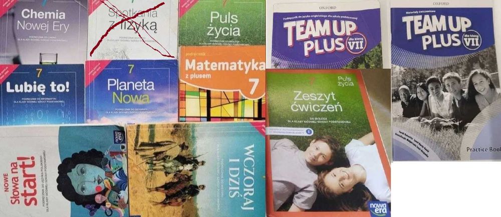 Podręczniki widocznie używane! Poziom 7, zestaw 8+2 czyste ćwiczenia