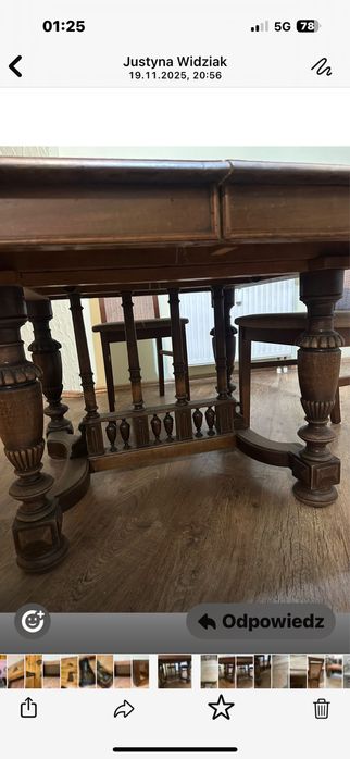 Stół antyk kwadratowy