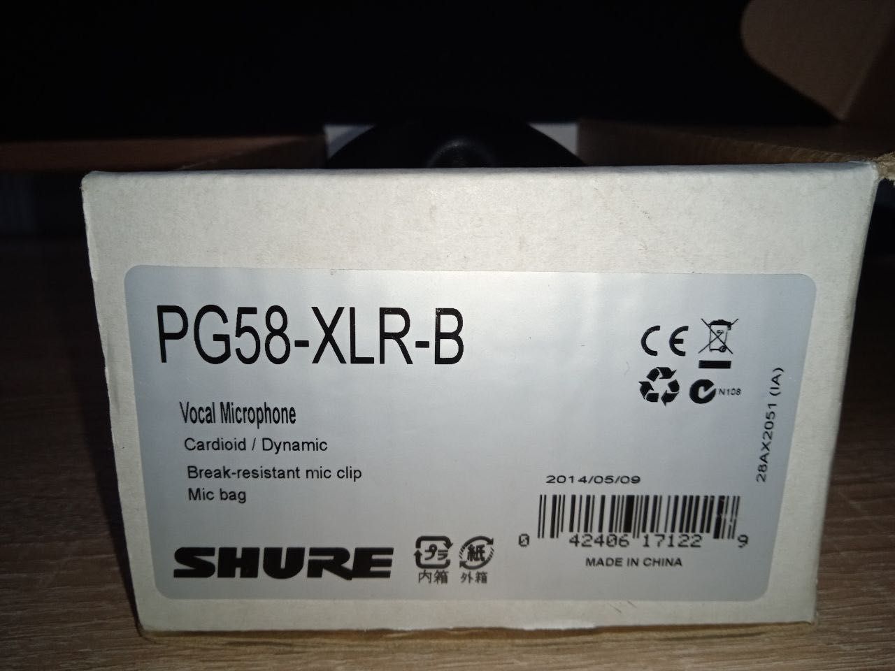 Динамический микрофон Shure PG58 XLR-B с подставкой для подкастов!