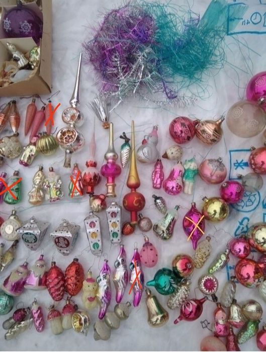 Новогодняя ёлочная игрушка  ёлка космонавт Дед Мороз Снегурочка СССР