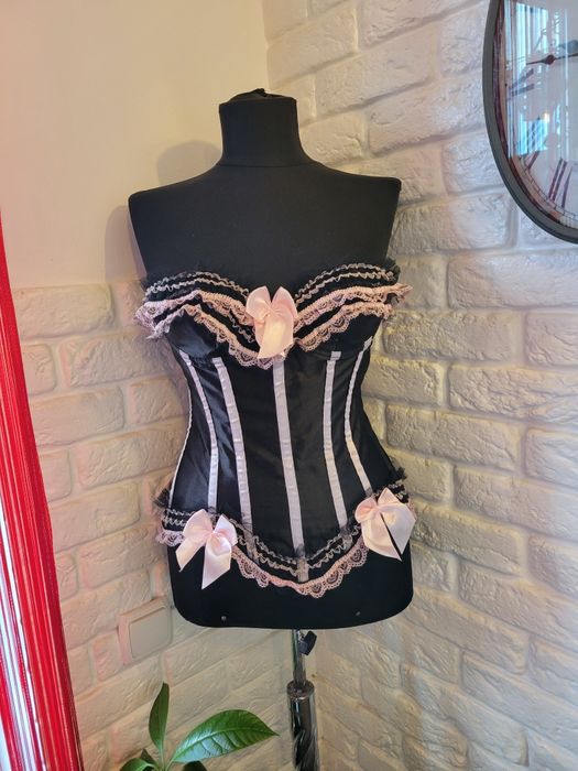 Сексуальний чорний атласний корсет чёрный бандажний Victoria secrets