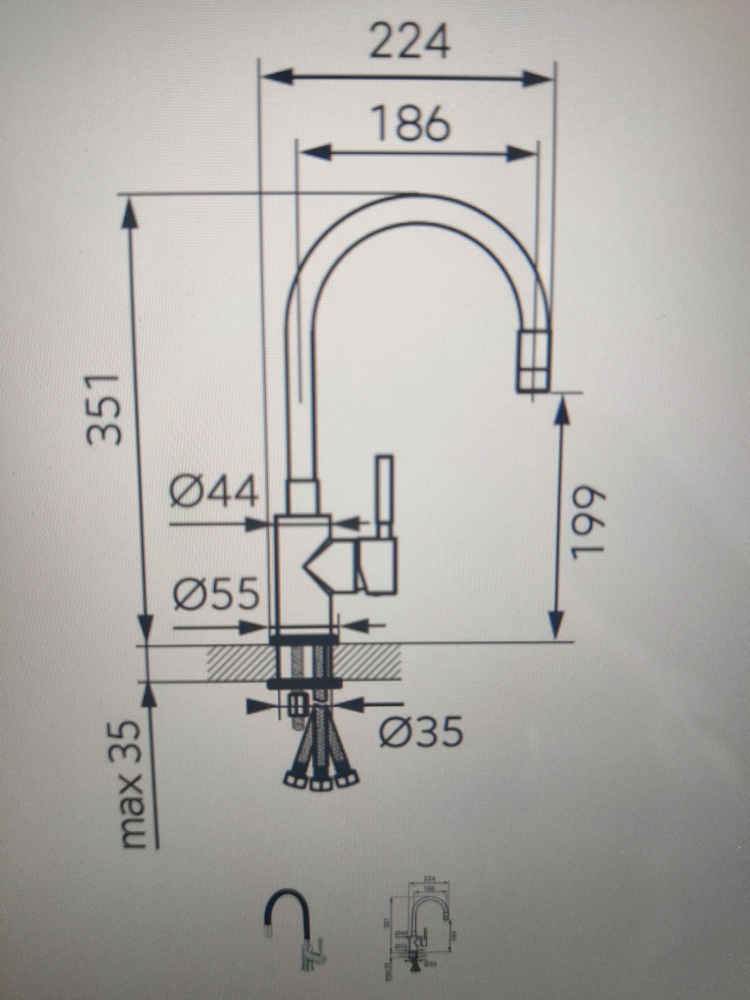 Bateria zlewozmywakowa Ferro do podgrzewacza