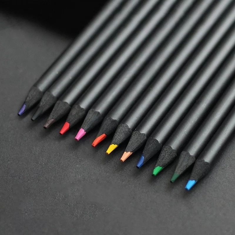 Фирменные цветные карандаши Etonson в тубусе со стружилкой 12шт уп.