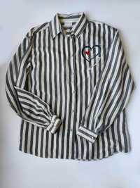 100% Шовкова вінтажна сорочка блуза в смужку Hammerle, Австрія