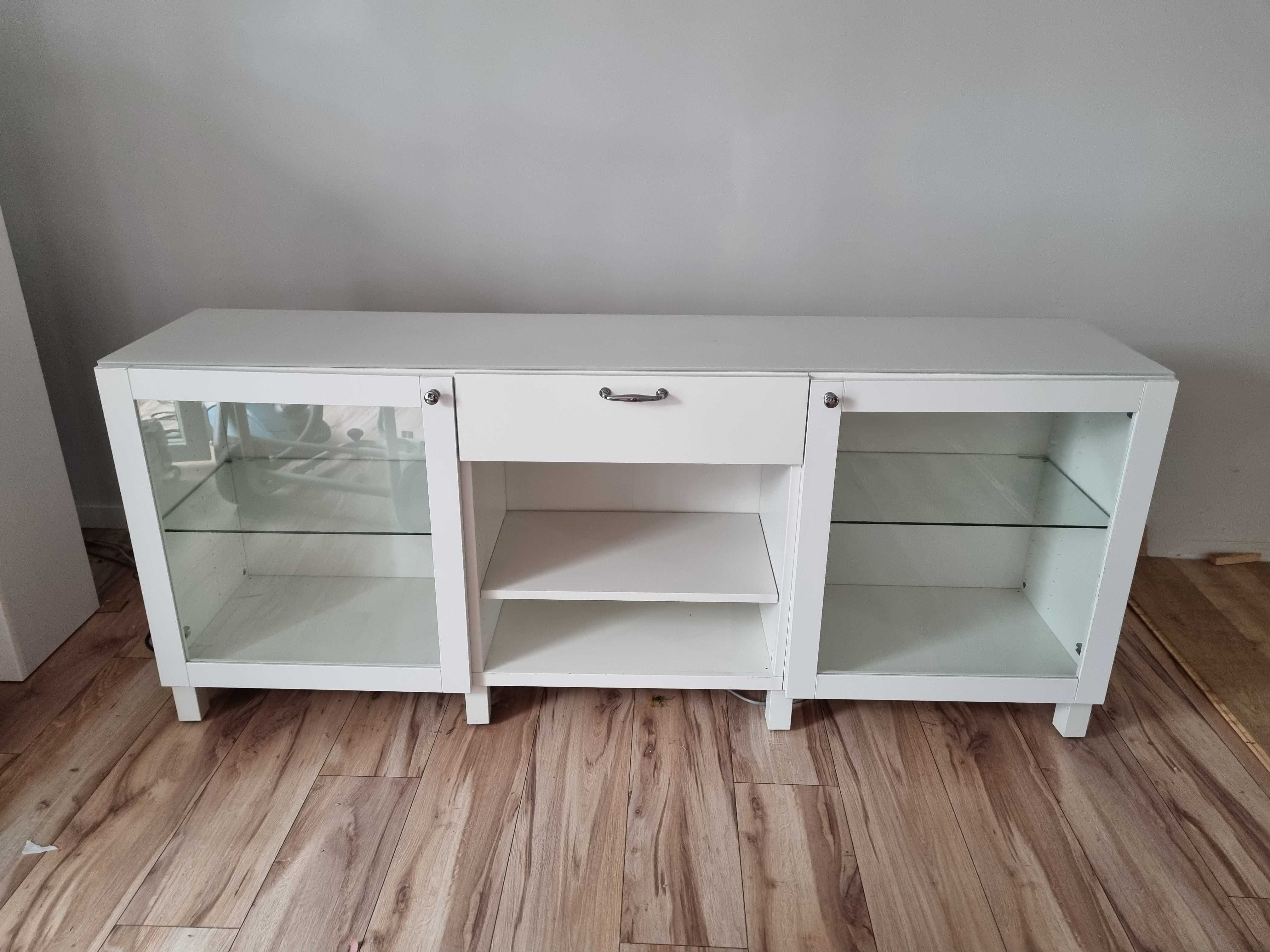 Komoda tv biala ze szkłem Ikea