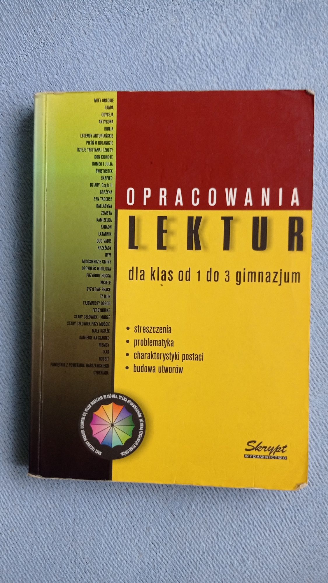 Opracowania lektur dla klas od 1 do 3 gimnazjum