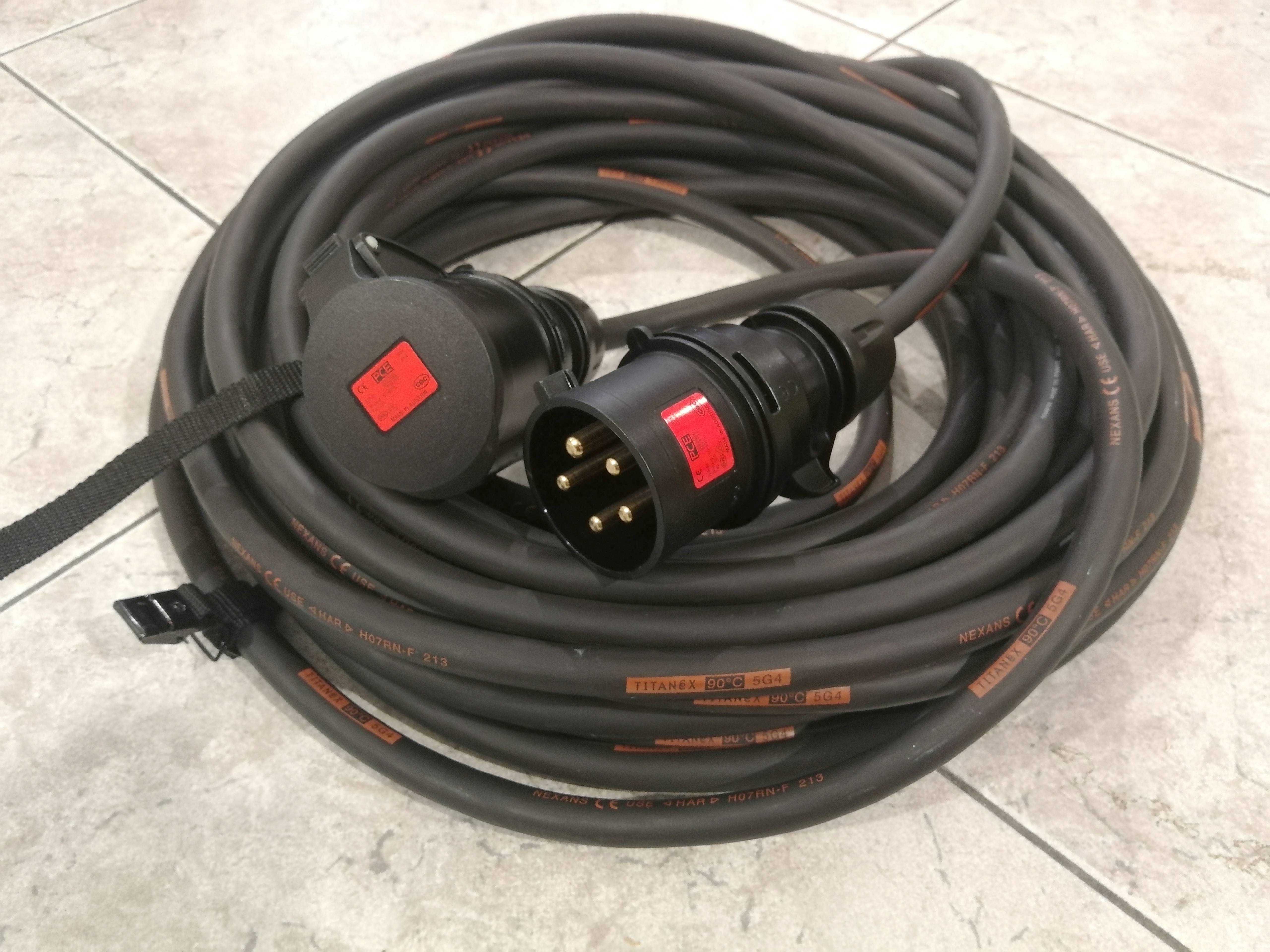 Titanex kabel siłowy 5x4 przedłużacz CEE 32A 5P PCE przewód 30m