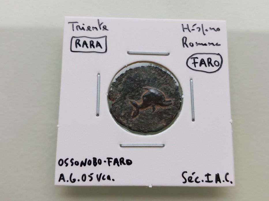 Moeda Triente Hispano Romana de Faro Séc. I a.c. (Rara)