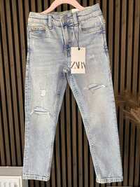 Nowe jeansy z przetarciami zara 122