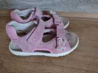 Sandały sandałki buty na lato Elefanten 26 różowe na rzepy skórzane