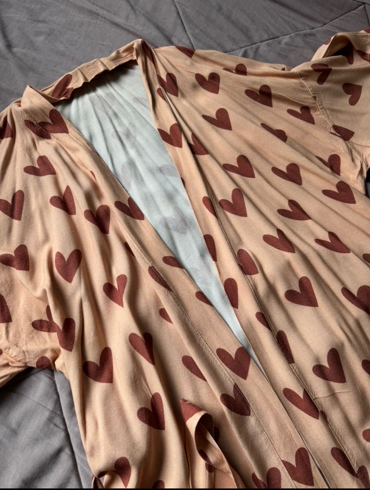 La Millou szlafrok kimono bambusowe Heartbreak Pink w serca