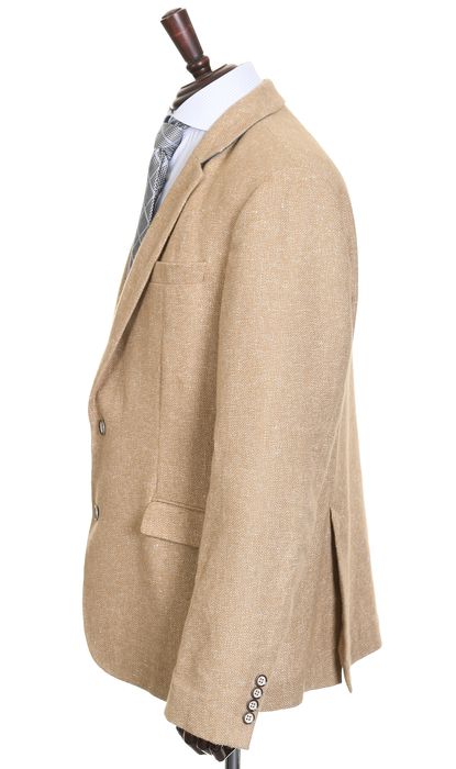 ATELIER TORINO lekka beżowa marynarka męska w melanżu casual blezer 56