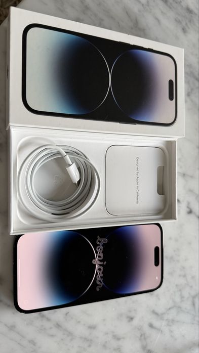 iPhone 14 Pro, Space Black, 128GB + 9 kabli lightning