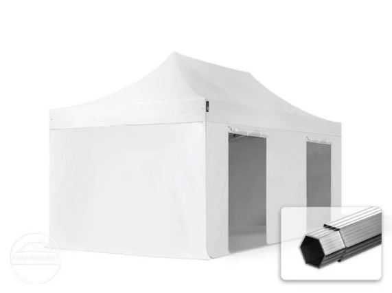 3x6 m Namiot Ekspresowy, schowek, ogrodowy Alu40mm,4ściany, biały