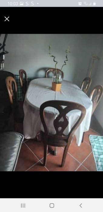 Mesa 6 cadeiras madeira