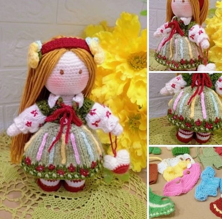 Lalka w stylu polskiego stroju ludowego