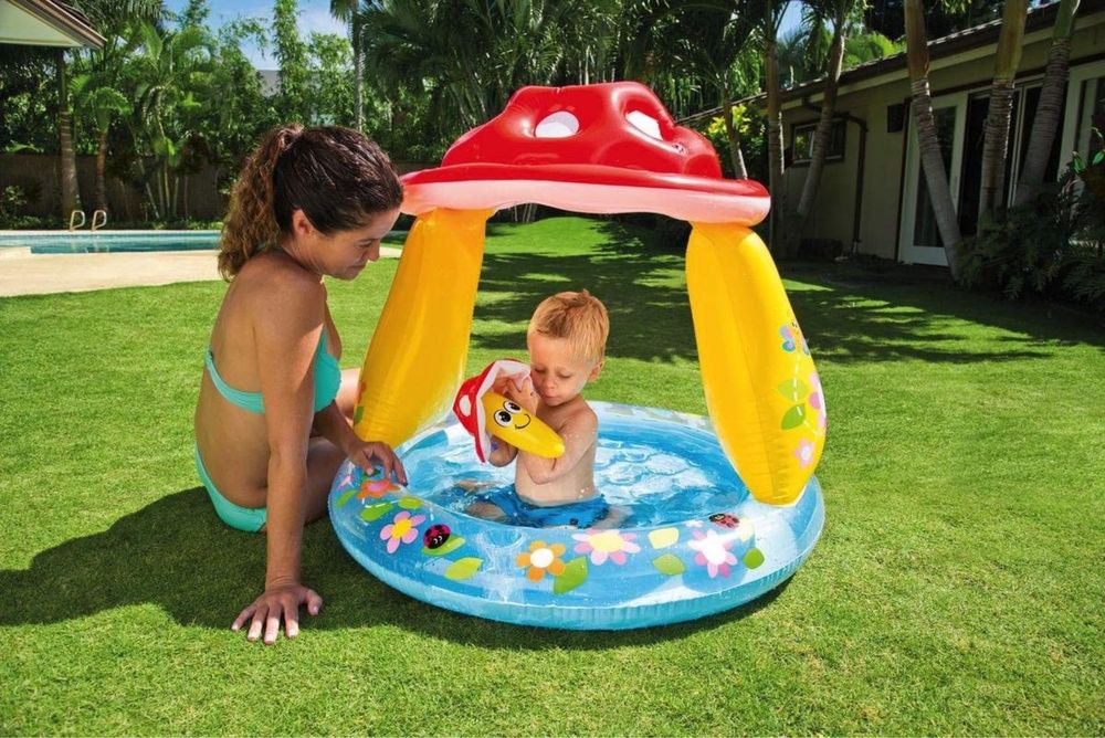 Надувний дитячий басейн интекс intex детский бассейн с навесом басейн
