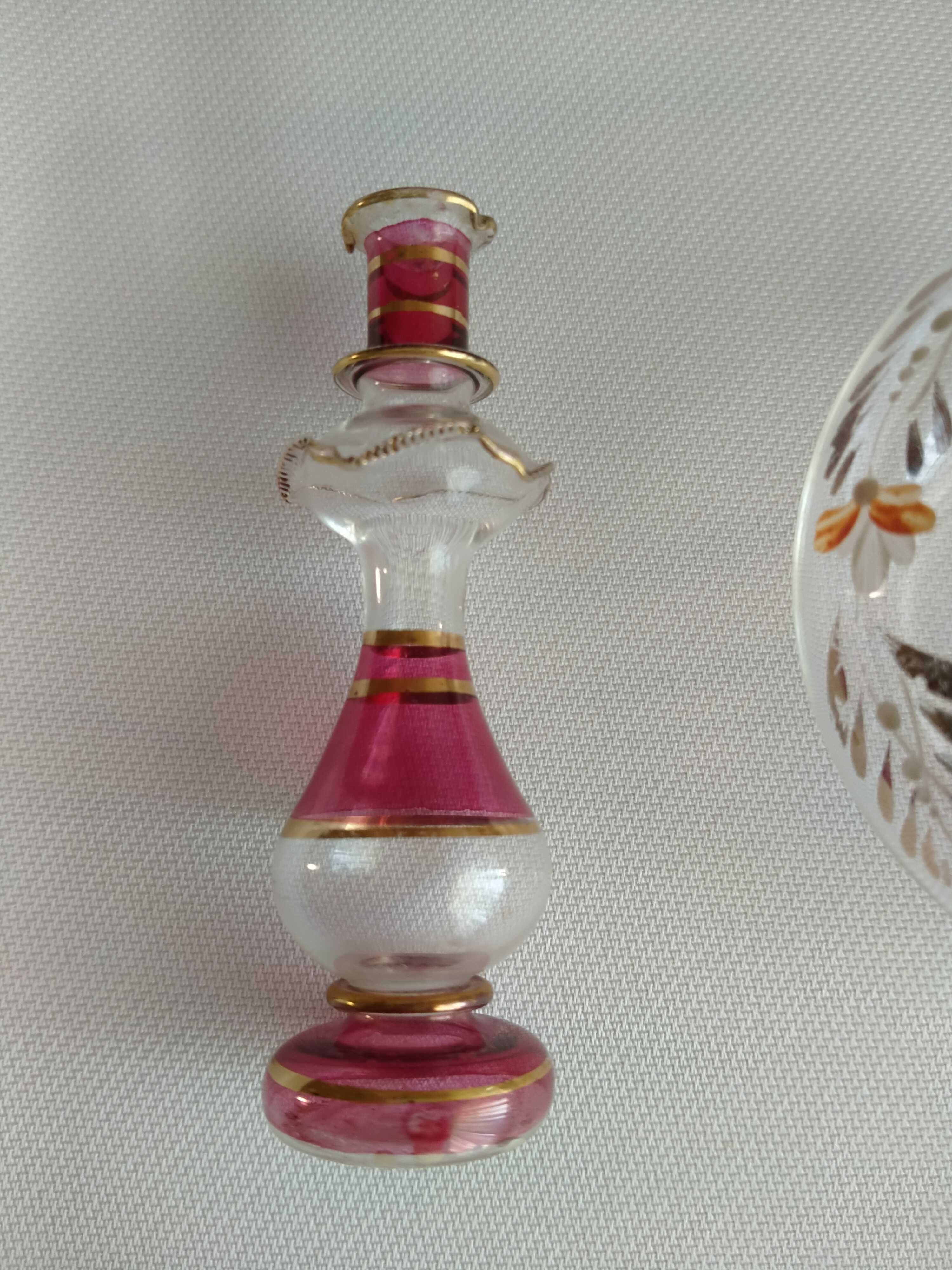 STARE flakoniki  karafki 2 szt. miniatury orientalne ręcznie malowane