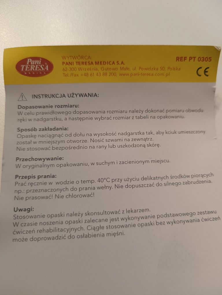 NOWA Opaska elastyczna stawu nadgarstkowego Pani Teresa usztywniacz