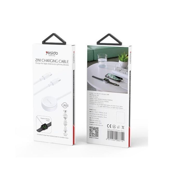 Yesido Kabel CA113 2w1 do Iphone Watch 2.5W +Type-C/iP 1.2m 2.4A,