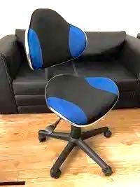 Krzesło obrotowe czarne niebieskie