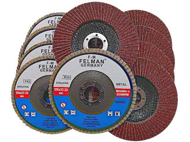 10x Tarcza ściernica listkowa lamelka do szlifowania FELMAN 125 P 40