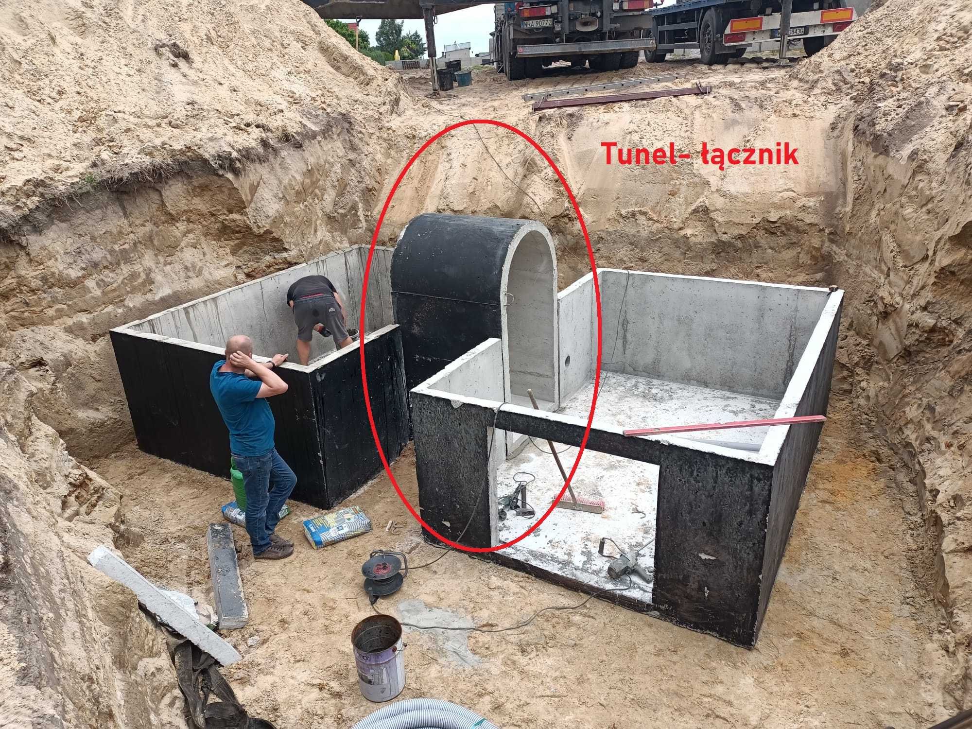 piwnica betonowa podwójna 2x350cm B30W8 ziemianka schody wentylacja
