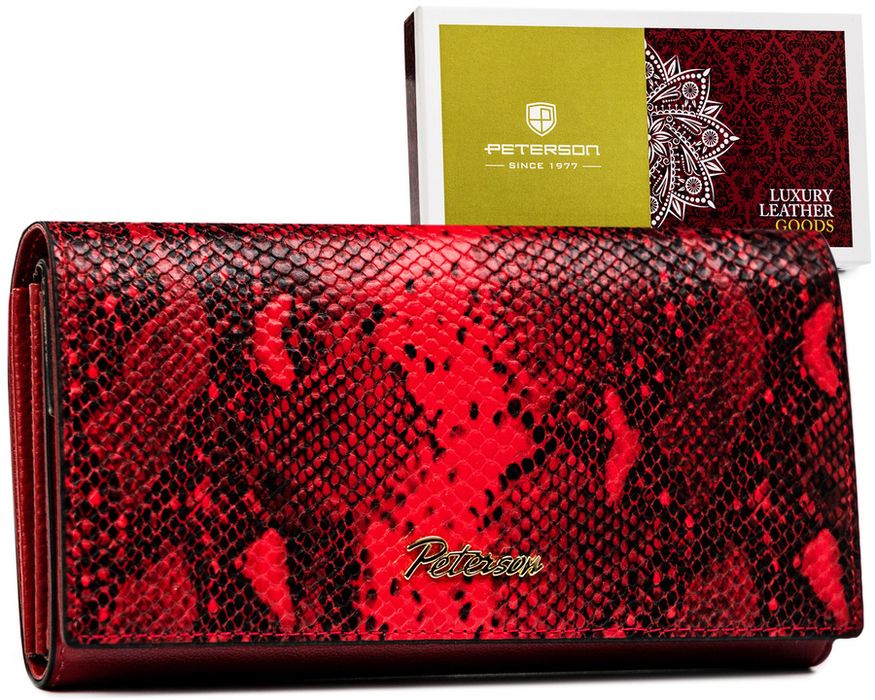 duży portfel damski z podwójną sekcją na bilon - peterson