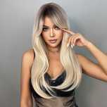 Nowa blond peruka na codzień włosy długie 60 cm ombre