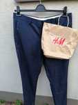 Nowe eleganckie garniturowe granatowe spodnie H&M
