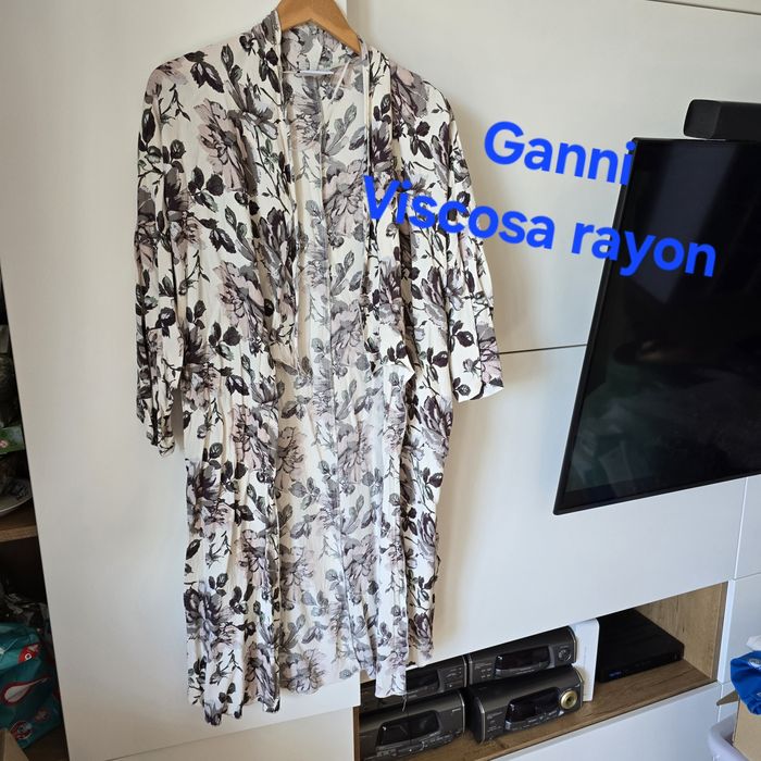Narzutka kimono ganni xs 34 s 36 m 38 l 40 viscose rayon festiwal