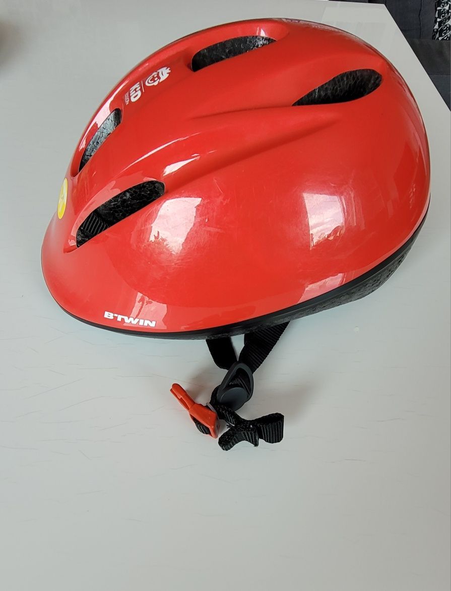 Kask rowerowy BTWIN KH 300 Red dziecięcy rozm. M 52-56 cm Decathlon