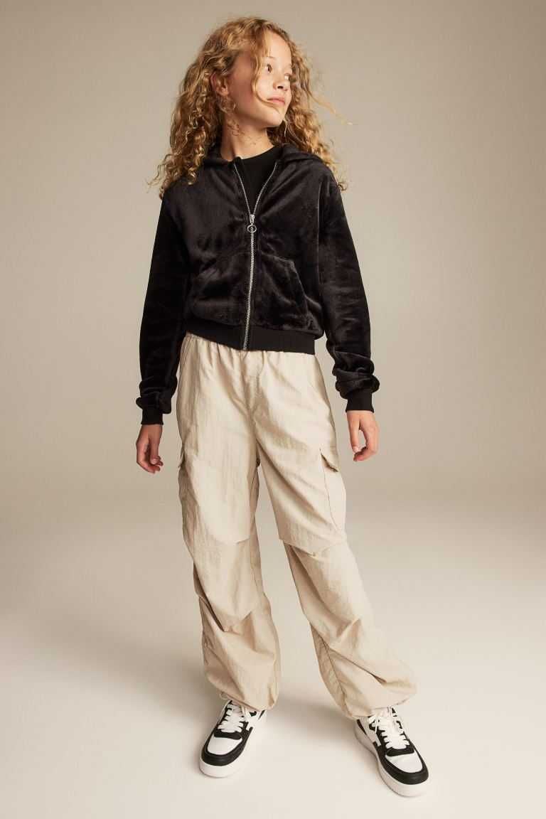 H&M Spodnie spadochronowe beżowe 170
