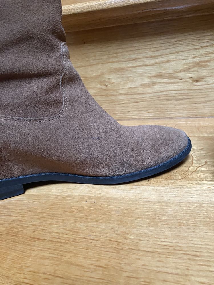Buty zamsz naturalny Koturn