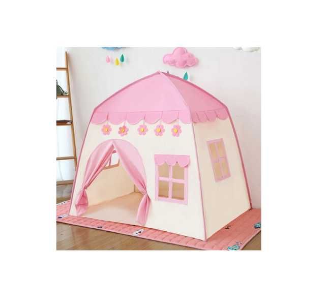 Namiot dla dzieci domek + girlanda cotton balls, lampki LED