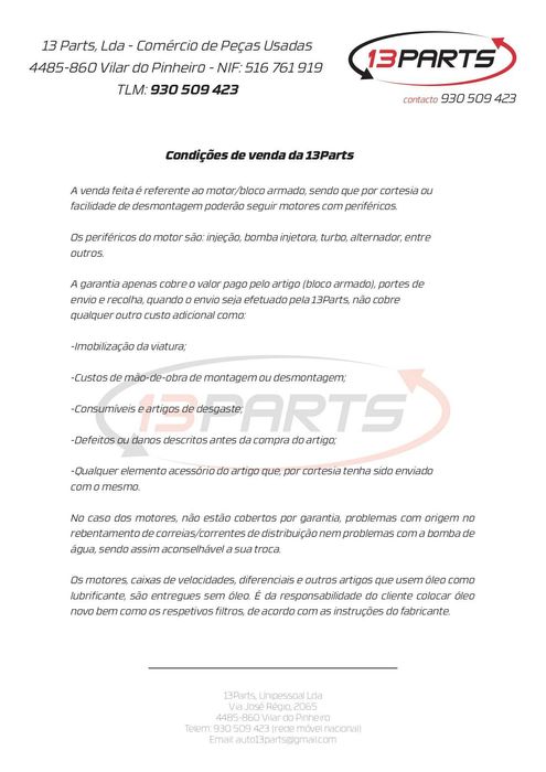 Motor PSA Citroen Peugeot 307 1.6 HDi 2006 90cv 9HX #E46