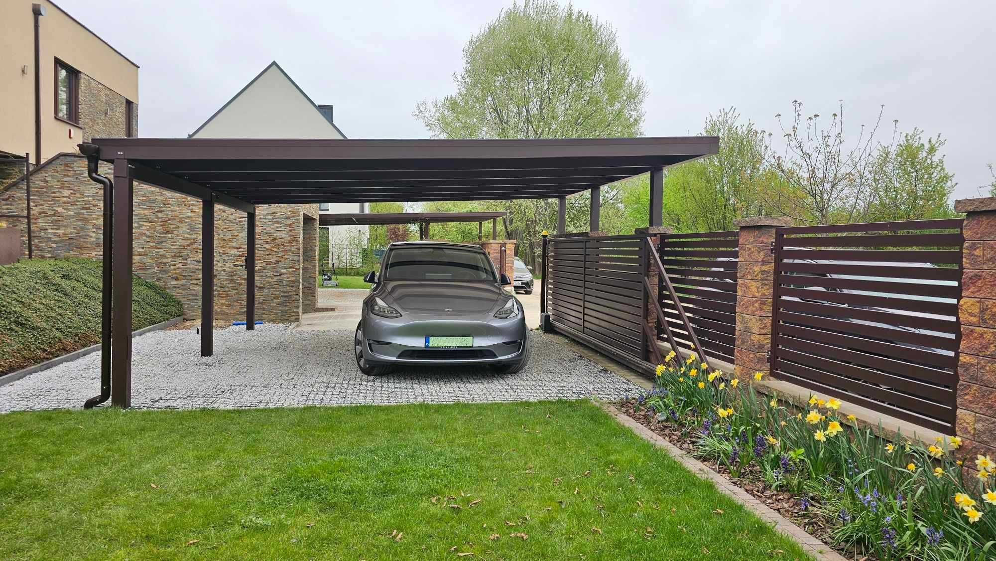 Wiata Aluminiowa samochodowa wym. 6x5,5m Wiata garażowa Carport