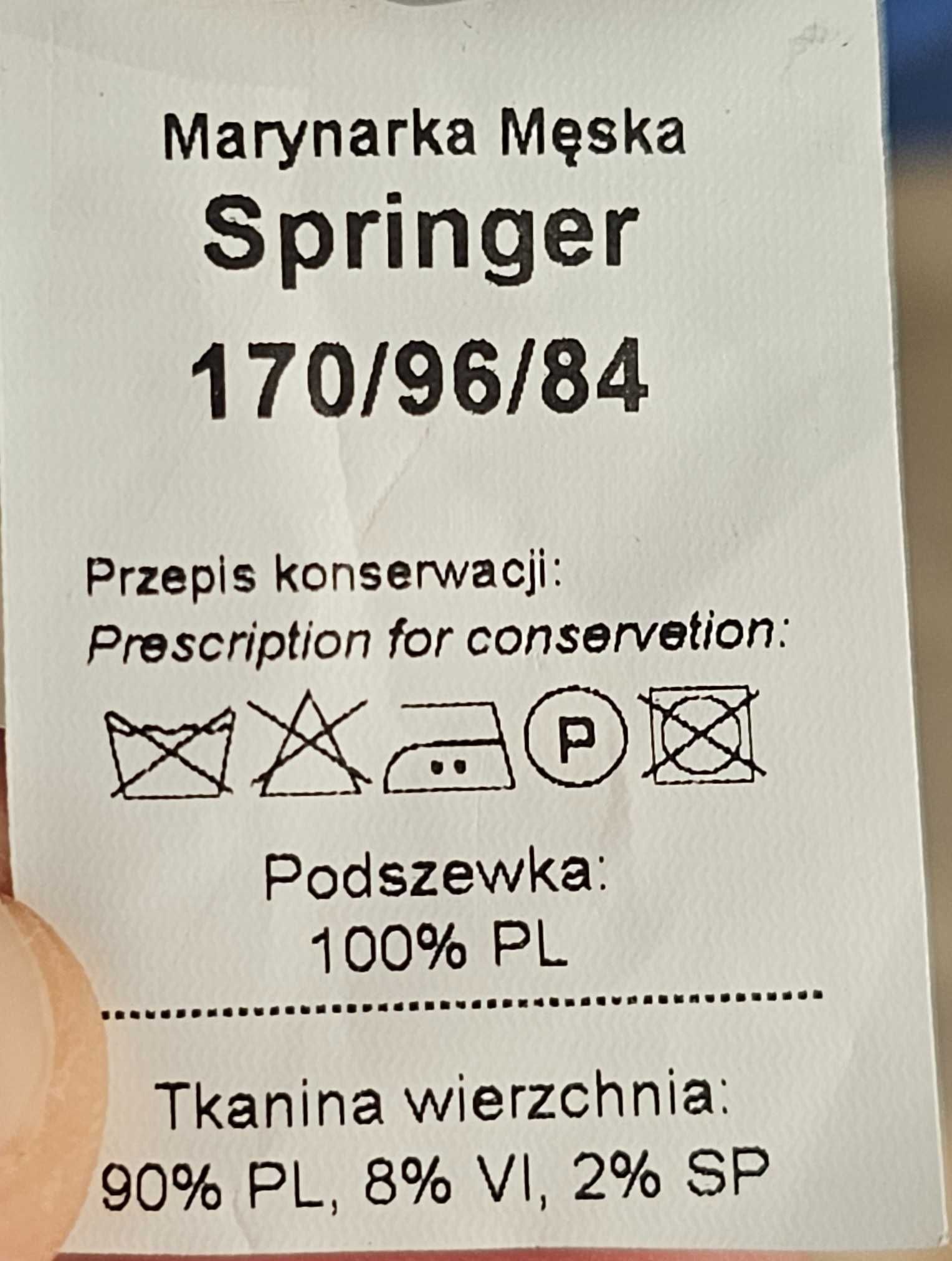 garnitur niebieski w kratę Evenemen Springer 170/96/84 jak nowy