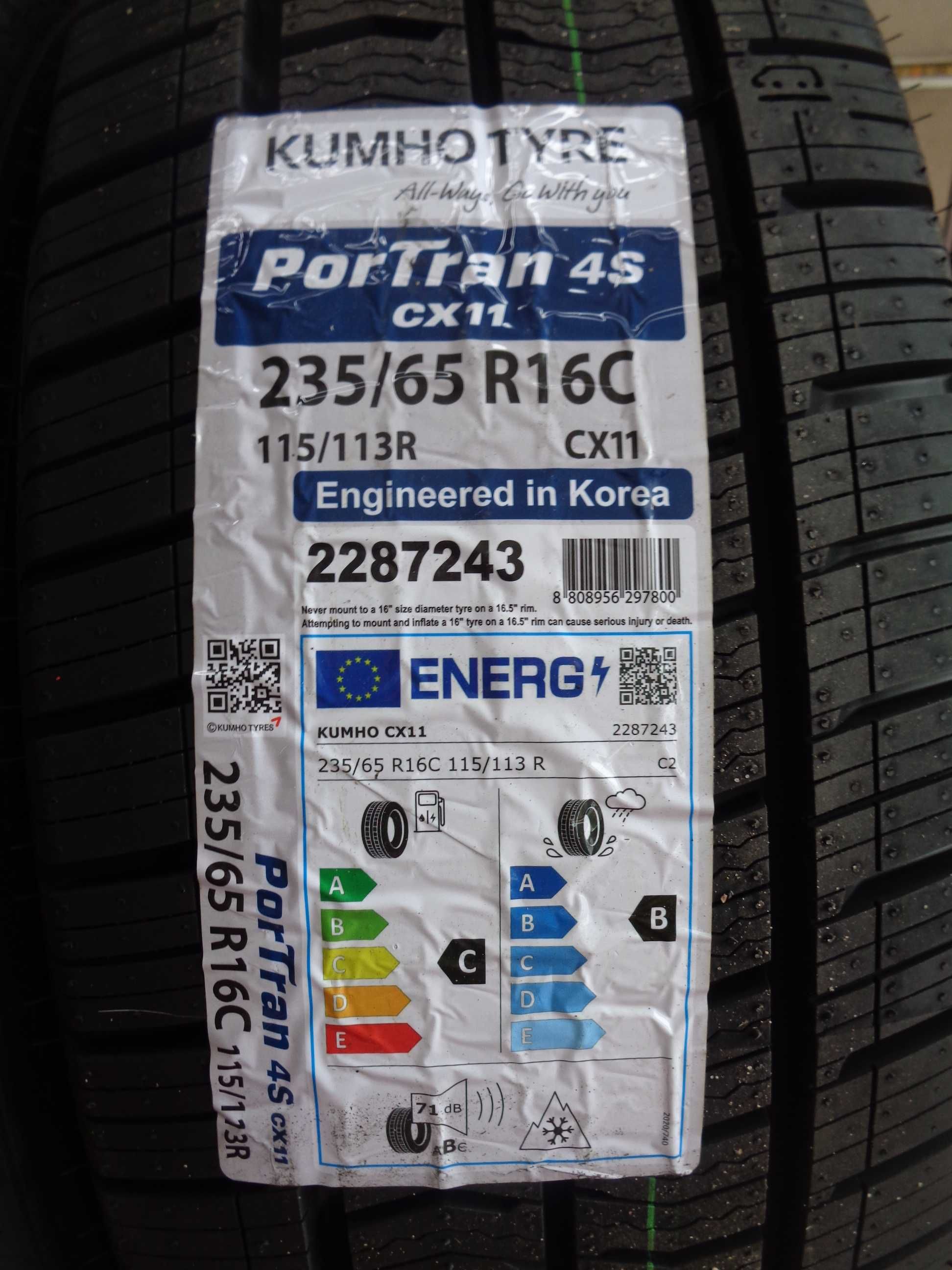 Nowe 235/65R16C KUMHO ProTran 4S - do bus-a , Całoroczne , ANDAR
