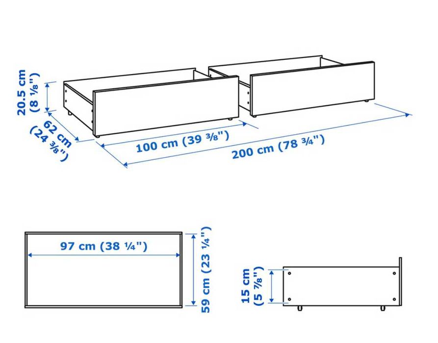 Gavetões MALM (Conjunto de 4)