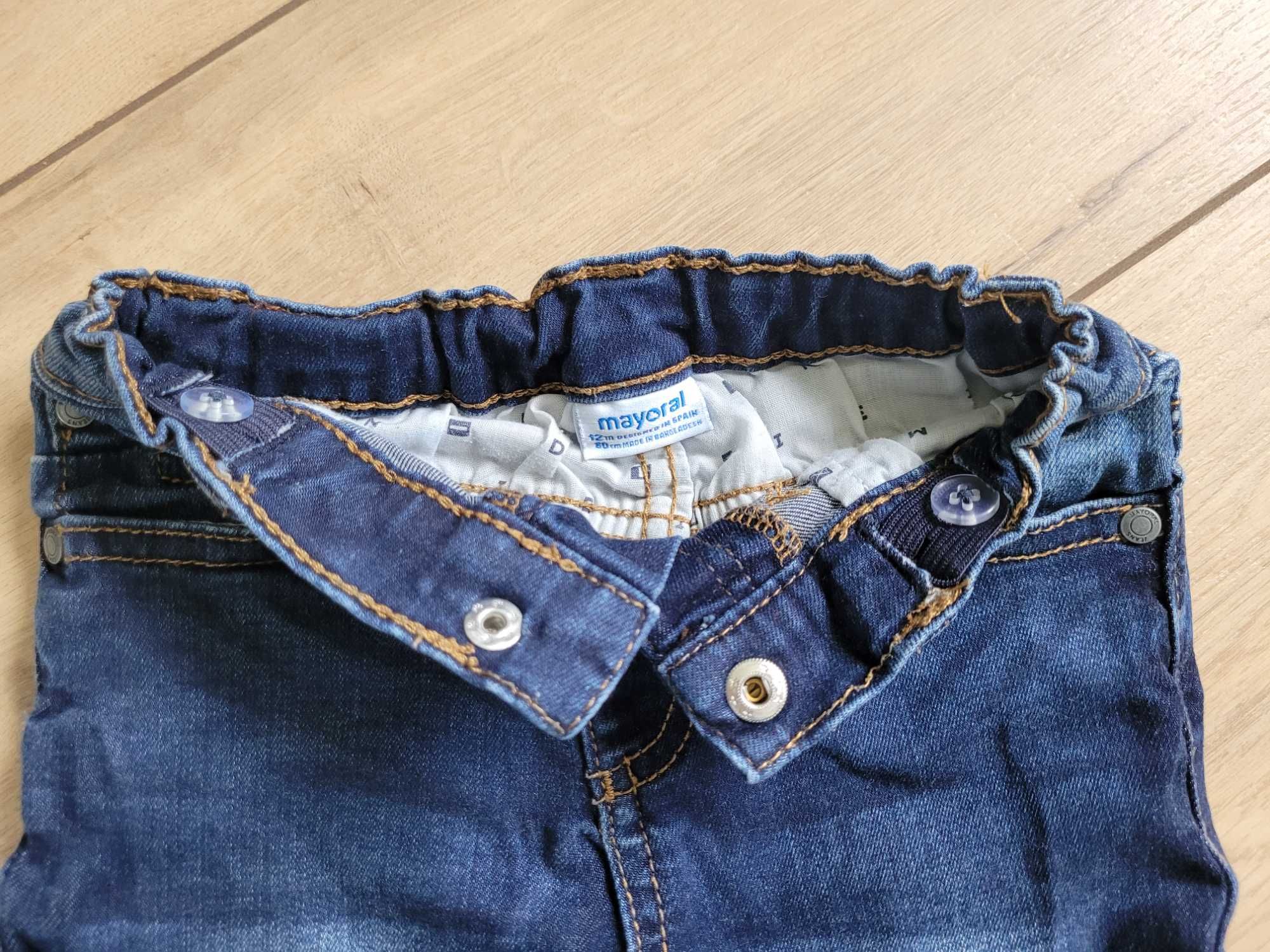 Spodnie jeansowe Mayoral 80 12m długie niemowlęce unisex