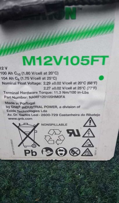 Гелевий акумулятор Marathon M12V105FT, 105Ah