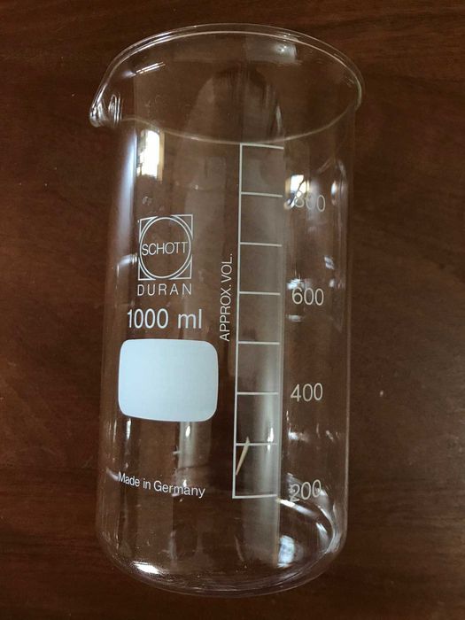 Vidros de laboratório. Coleção Schott Duran vintage